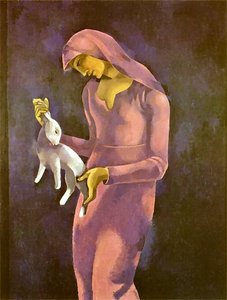 Woman with Rabbit by Eugeniusz Zak